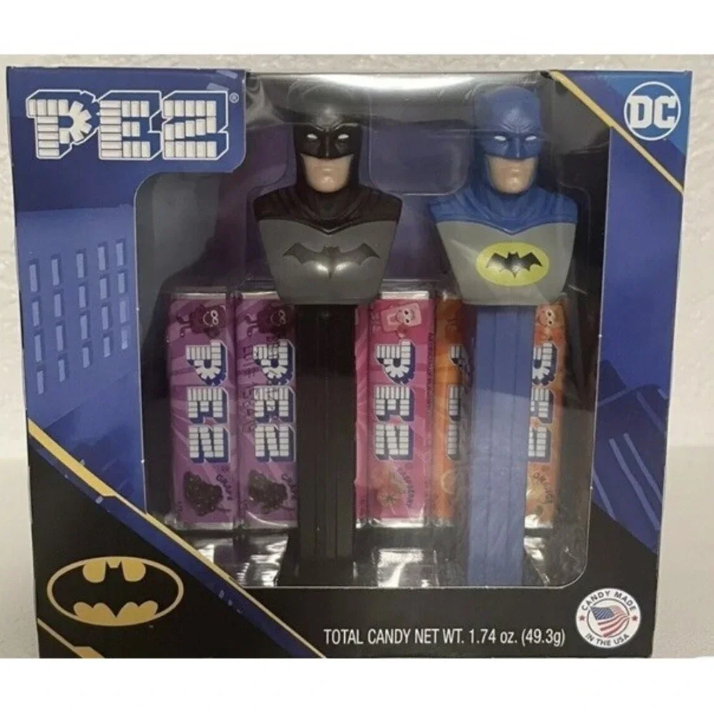 PEZ BATMAN TWIN PACK RETIRED‎ DISCONTINUED DC COMICS WB SHIELD 2027 Expiration
